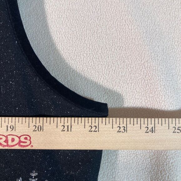 Talbots Christmas Grandmacore Sweater Vest L Dark Grey Wool Blend Embroidered - Picture 3 of 10